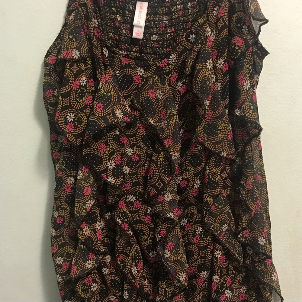Multicolored patterned xhilaration tank top